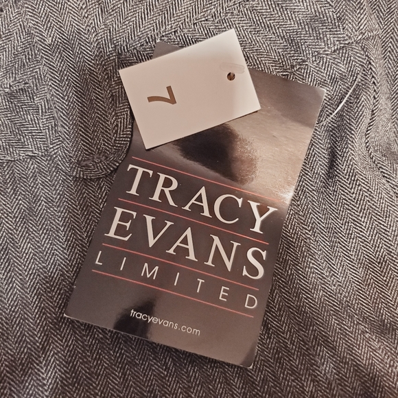 NWT Tracy Evans Limited Grey Tweed Low Rise Trousers - Picture 4 of 4